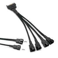 Angitu 22awg Sata 15Pin Fuente de alimentación a VENTILADOR DE CPU/PWM Adaptador de conversión de refrigeración 1x 2x 3x 4x 5x 6x3Pin 4pin Sata a ventilador Cable de alimentación