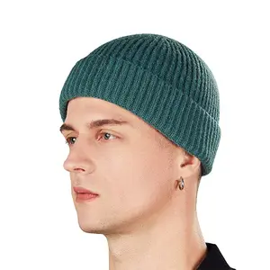 Wool Watch Cap for Men Women Cuffed Beanie Knitted Hat