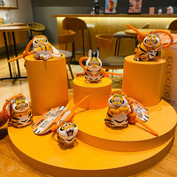 Vente en gros de porte-clés de poupée tigre en résine 3D véritable de haute qualité