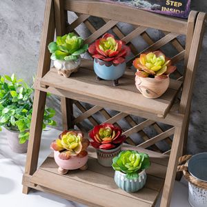 Planta Suculenta Artificial CallaFloral, Paisaje en Miniatura, Decoración de Interiores, Decoración de Bodas, Rojo Otoñal, Verde, PVC, Goma Suave - Product Image 1