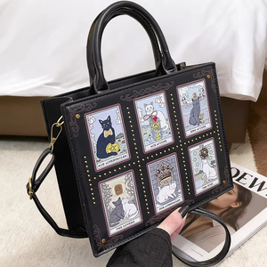 Approvisionnement direct usine – Nouveau sac fourre-tout motif chat 2026 – Sac à main polyvalent en cuir PU pour femme – Sac bandoulière tendance - Product Image 1