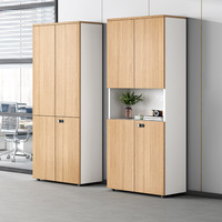 Armoire de sécurité en bois au design moderne, du sol au plafond, casier de bureau, bibliothèque, style panneau, armoire à documents avec serrure LINOU SG-1