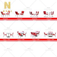 NEYI Ensemble de sièges d'angle en cuir de style américain, sectionnel en U, semi-rond, rétro, pour restaurant, table et chaises