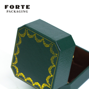 FORTE High Quality Fancy Handmade Leatherette Paper Jewelry <b>Box</b> <b>Gift</b> <b>Earrings</b> Package Emerald Green Holidays Travel Custom Logo - Product Image 6