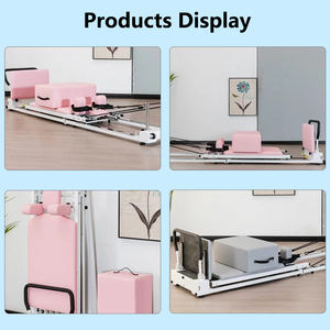 LADYGLOW Yoga <span class=keywords><strong>Pilates</strong></span> latihan rumah dilipat <span class=keywords><strong>Pilates</strong></span> remantan mesin Pink kualitas tinggi karbon baja Musim Semi <span class=keywords><strong>Pilates</strong></span> <span class=keywords><strong>Reformer</strong></span> - Product Image 4