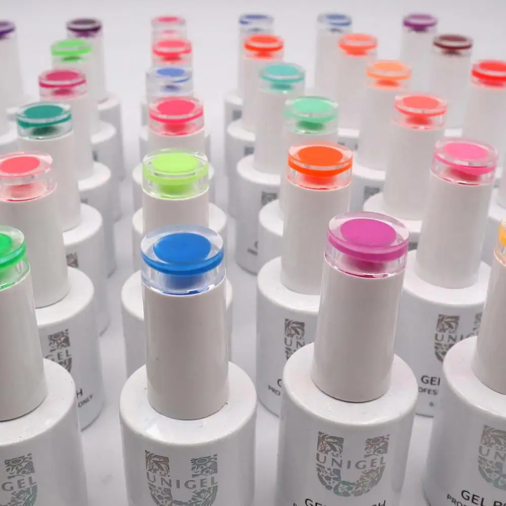 Unigel חדש מכירה לוהטת ציפורניים ג 'ל פולני אוסף 36 צבעים/ערכת uv ניאון ג' ל פולני