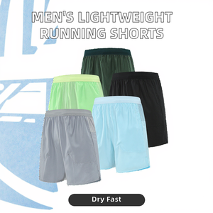 Shorts de sport pour homme légers 100% polyester uni à séchage rapide respirant pour la salle de sport, l'entraînement sportif, les marathons, style décontracté en toile, course à pied - Product Image 3
