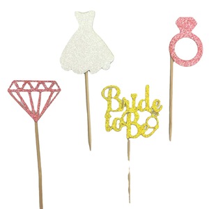 Décorations de gâteau de mariage pour la future mariée, topper avec motif de robe, enterrement de vie de jeune fille, fête de pâtisserie, décoration de cuisine amusante, idée cadeau - Product Image 1