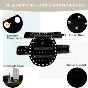 Coleira Anti-<span class=keywords><strong>Coyote</strong></span> e Anti-Pitbull com Espinhos para Cães, Colete Verde e Preto para Proteção de Cães Pequenos - Product Image 2