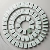 Tuiles de Mahjong Américain Personnalisées avec Logo, Glaçure Craquelée Céladon, Gravure Laser, Double Couche, Dos Vert Sauge, Cadeau Mahjong