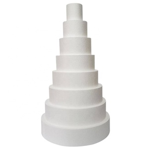 Factory 4-Tier Cake Foam <b>Dummies</b> for Wedding Supplies, Baby Shower, Birthday, 3-6 Inch White Foam Rounds - Product Image 1