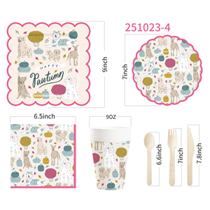 DAMAI New Design Animal Theme Children's Birthday <b>Paper</b> Plate Napkin <b>Tablecloth</b> Party Supplies Disposable Party Tableware Sets - Product Image 5