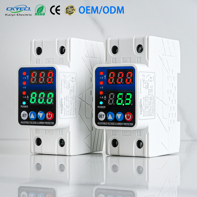 AVP AC 110V 2P 220v Adjustable Over Voltage and Under Voltage Protective Device Electric Power Protector 40A 63A 80A 100A 1P+N