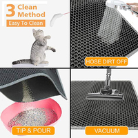 Nid d'abeille Double couche EVA tapis de litière pour chat tapis de piégeage étanche à l'urine ménage étanche Anti-urine tapis EVA pour animaux de compagnie
