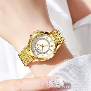 นาฬิกาควอทซ์ผู้หญิงสองสีสุดหรู หน้าปัดประดับคริสตัล สายสแตนเลส - Product Image 6
