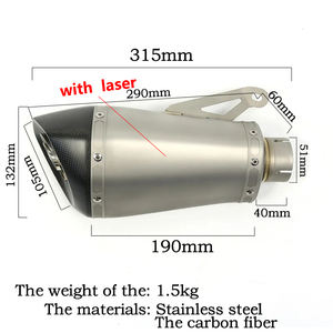 Silenciador de Escape para Motocicleta CHMotor Slip-on 51/60/65mm, Desmontable, con DB Killer Láser para <span class=keywords><strong>BMW</strong></span> S1000RR 2010-2014 S1000RR - Product Image 2