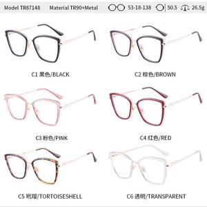 Montura de gafas Tr90 Cat Eye para mujer, protección contra luz azul, montura completa, lentes Ac, diseño cuadrilateral 87148 - Product Image 4