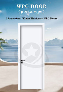 Portes intérieures modernes en WPC imperméables à prix abordable <span class=keywords><strong>avec</strong></span> cadre, porte de salle de bain, couleur bois de noyer, porte en PVC personnalisée, vente chaude - Product Image 6