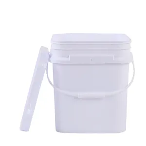 Cubo de plástico cuadrado de 25L, embalaje para medicina agrícola, veterinaria, barril industrial, cubo de plástico