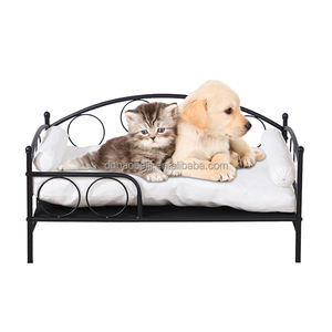 Lit moderne et élégant en métal pour animaux de compagnie Tapis pour chiens en fer résistant à la rouille robuste et amovible et lavable pour chats et chiens Éponge solide Meubles pour animaux de compagnie - Product Image 1