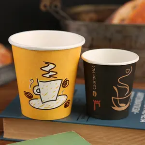 Petit gobelet en papier à paroi unique compostable de haute qualité de 4oz 6.5oz à bas prix pour boisson chaude tasses à café et yaourt