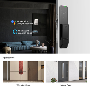 Ultra-thin Internal Battery Streamline Design Cerradura Inteligente Para Puerta Fingerprint <b>Lock</b> <b>Smart</b> Door <b>Lock</b> KX2 Door Handle - Product Image 3