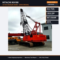 Grue sur chenilles Hitachi KH180 d'occasion, 50 tonnes, moteur Hino 150KW, machinerie de levage lourd hydraulique, d'origine japonaise, prête à être expédiée