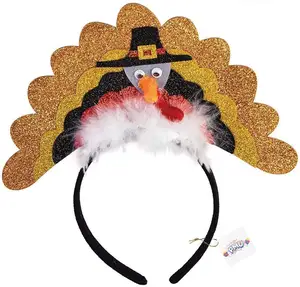 Ikat kepala lucu Thanksgiving bando Turki Aksesori pesta untuk dewasa hadiah Aksesori kostum anak-anak