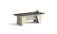 Table de conférence en bois moderne de haute qualité pour l'école et le bureau, design de grande taille pour les réunions moyennes à importantes, discussions d'équipe