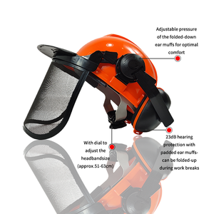 Casque de sécurité pour tronçonneuse Sturdyarmor Forestry en ABS avec visière, type III imperméable, protège-oreilles réglables pour la protection auditive - Product Image 2