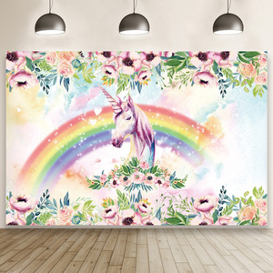 DJTSN 5*3 pies unicornio fotografía fiesta telones de fondo niñas <span class=keywords><strong>cumpleaños</strong></span> decoración dulce colorido Foto fondo vinilo fotomatón - Product Image 5