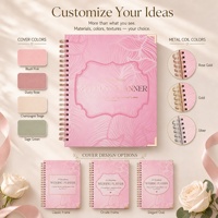 Agenda de mariage personnalisé A4 rose de luxe avec couverture en papier, impression couleur spirale, pour organisation de mariages chrétiens 2026 2027, avec boîte