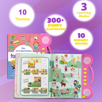 Libro Electrónico Interactivo Recargable con Sonidos para Niños, Aprendizaje del Alfabeto y Palabras en Francés e Inglés, Bilingüe, Nuevo y Popular