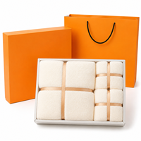 Serviettes de bain et de visage en velours corail avec logo personnalisé, imprimées UV sur papier, ensemble cadeau promotionnel personnalisé pour la mode, la maison, l'hôtel, le bébé, en coffret