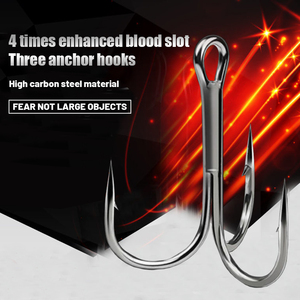 Crochet d'ancrage en acier à haute teneur en carbone BST à trois branches avec paillettes pour la <span class=keywords><strong>carpe</strong></span> à grosse tête et la <span class=keywords><strong>carpe</strong></span> argentée - Product Image 1