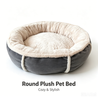 Achat en gros : Lit rond pour chien en fausse fourrure, lit pour chat en peluche, plusieurs tailles, chaud, doux, apaisant, fabricant de lits pour animaux de compagnie, logo personnalisé