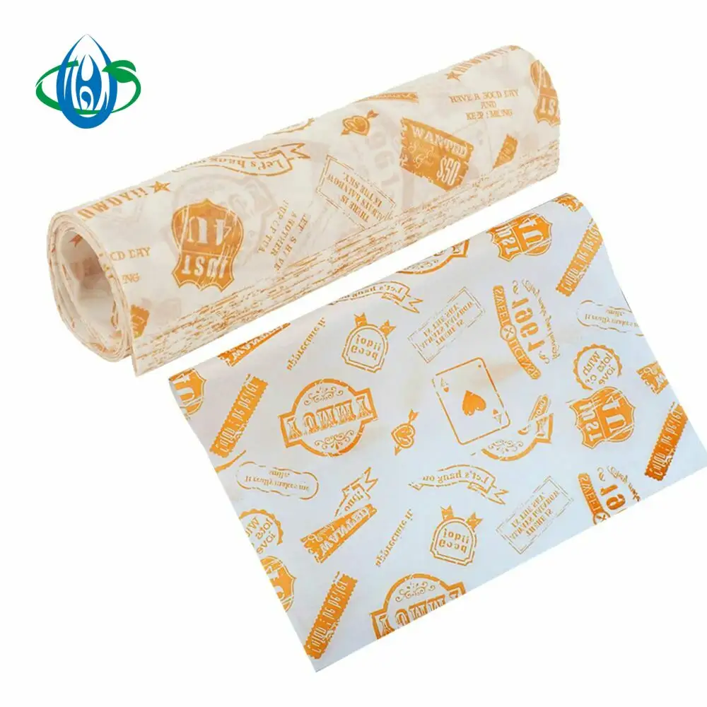 Voedselverpakking Deli Hamburger Wikkel Custom Logo Burger Wrap Vetvrij Oliebestendig Sandwichpapier