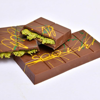 Chocolat de Dubaï Fournisseur direct d'usine Fabricant OEM Barre solide à motif avec confiture saveur noisette Barre de chocolat