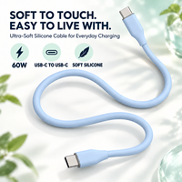 Câble de charge rapide USB C OEM 60W, Type-C vers Type-C, câble de données en silicone ultra souple pour ordinateur portable, tablette, téléphone, charge et synchronisation