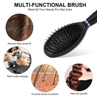 Ensemble personnalisé de 5 outils de coiffure pour les soins des cheveux, comprenant un miroir de base, un peigne démêlant à dents larges, un peigne massant du cuir chevelier, une brosse à cheveux avec boîte cadeau