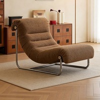 Fauteuil inclinable décontracté haut de gamme en acier inoxydable style Bauhaus, rétro et minimaliste, idéal pour les salons et les bureaux à domicile