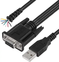 Cable Adaptador Serial USB AM a DB9 Hembra y Cable Desnudo FTDI OEM de Fábrica, PVC+Cobre Puro+ABS, Certificado CE ROHS FCC