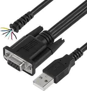 Usine OEM FTDI USB AM à DB9 câble série adaptateur femelle et fil nu