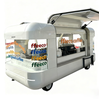 Remorque alimentaire mobile ronde populaire en Europe, nouvelle remorque de vente de nourriture rapide, boulangerie, barbecue, crème glacée, chariot de vente de nourriture en plein air