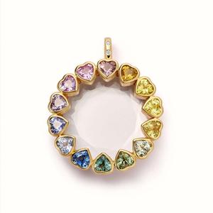 Collier avec pendentif en forme <span class=keywords><strong>de</strong></span> <span class=keywords><strong>cœur</strong></span> personnalisé en zircon, collier avec boîte à photos, breloques DIY, boîte transparente, collier pour femme en or 18 carats - Product Image 5