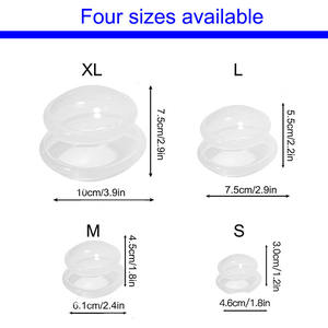 Set bekam silikon berkualitas tinggi, untuk tubuh, pemijat terapi bekam Cina dengan empat cangkir diameter untuk menghilangkan rasa sakit - Product Image 2