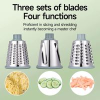 Nieuwe design keukenhulpjes groentesnijder BPA-vrij 3-in-1 roterende kaasschaaf komkommer noten groentesnijder/slicer