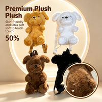Sac à dos mignon en forme de chien en peluche, sac à bandoulière avec sangle réglable, sac à bandoulière en peluche Kawaii, sac à dos décontracté pour filles