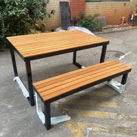 Table à manger mobile en acier inoxydable noir avec 4 chaises, combinaison de meubles de salle à manger pour petit appartement, pièce moderne