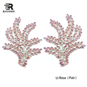 Nouveaux motifs floraux 3D faits main DIY, appliques de strass transparents personnalisées, strass en vrac, <span class=keywords><strong>cristaux</strong></span>, feuilles, patchs en forme florale - Product Image 3